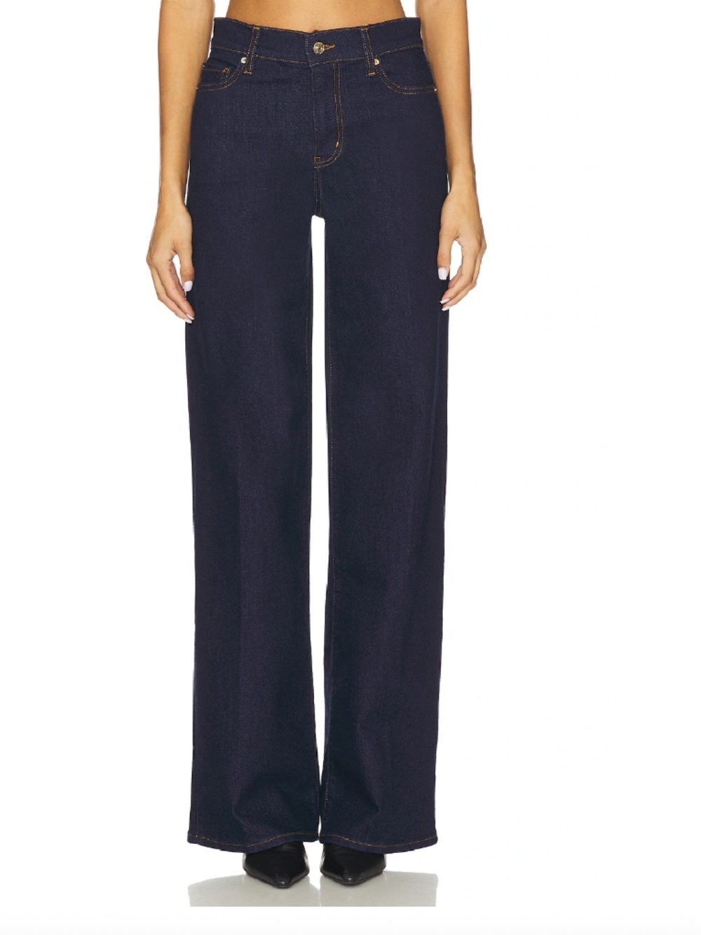 Frame Denim Triple Binding Slim Palazzo Jeans Fife Dark Wash Size 27